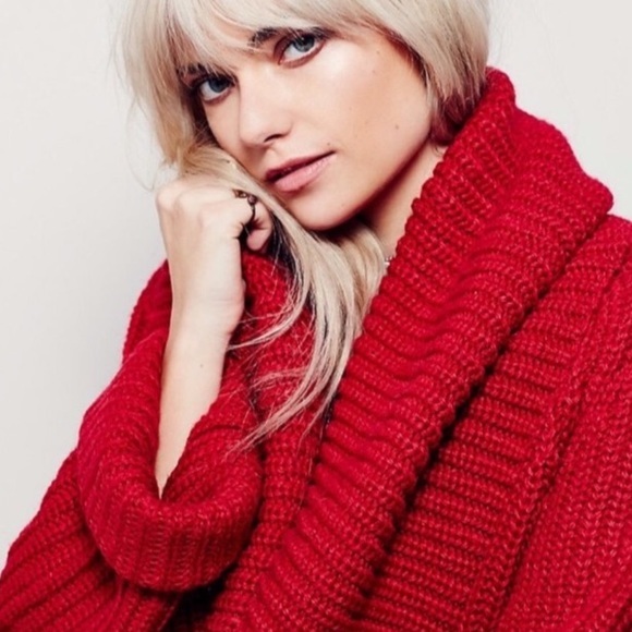 Plush Oversized Sweater TOP Extreme Cowlneck Ivory - Picture 6 of 7